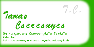 tamas cseresnyes business card